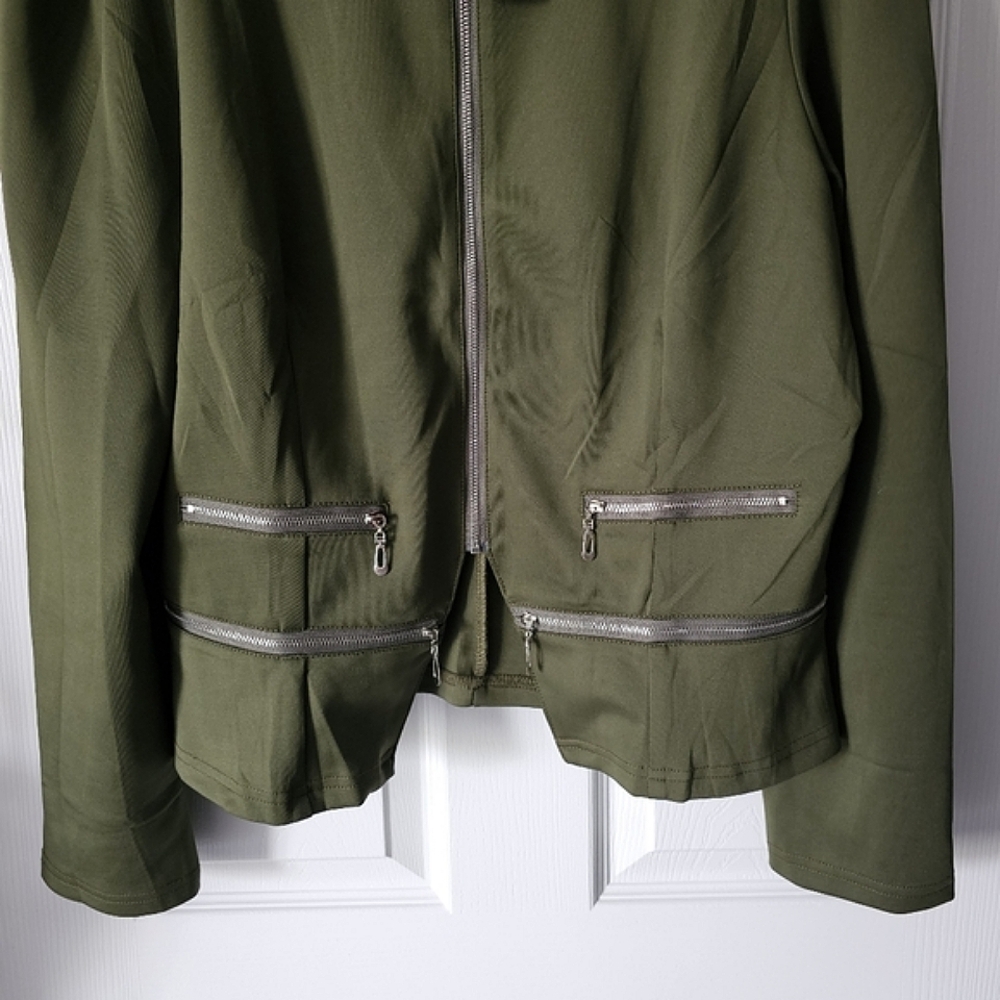 HP🎉 Zeagoo Zippered Front Cropped Blazer Jacket - Size XL - Picture 9 of 15